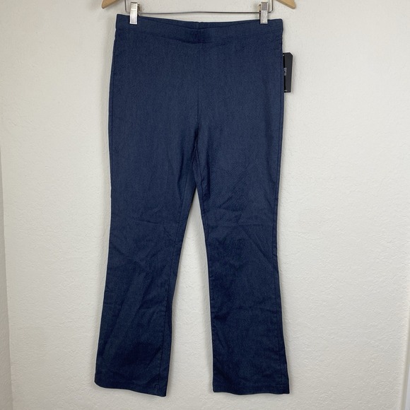 Clara Sun Woo Pants - Clara Sun Woo L Ankle Pants Stretch Blue Pull On Bootcut High Rise Chino NWT
